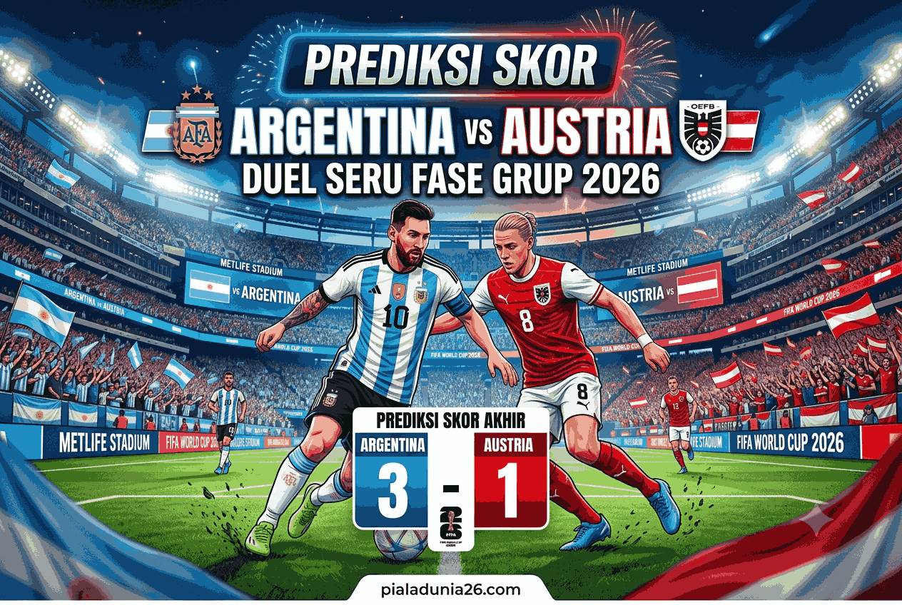 Prediksi Skor Argentina vs Austria, Duel Seru Fase Grup 2026