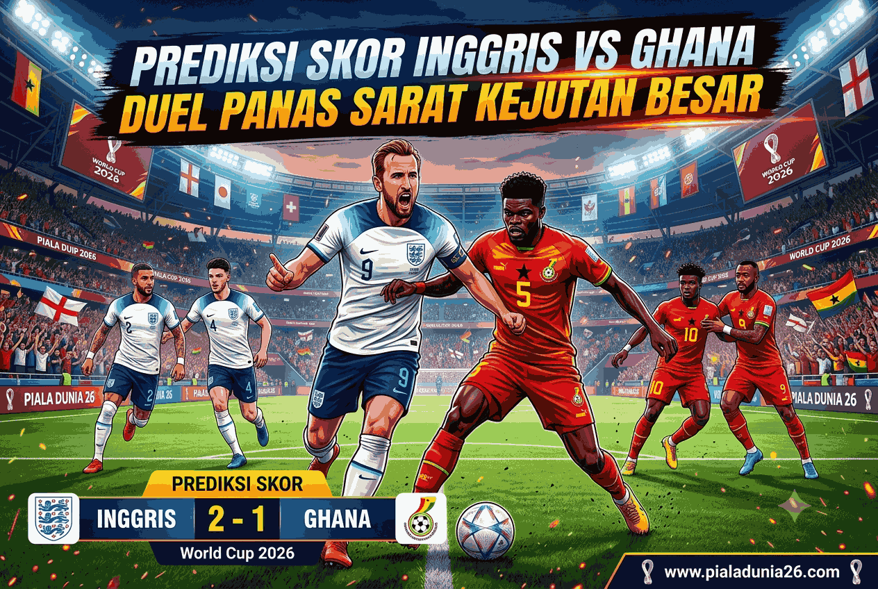 Prediksi Skor Inggris vs Ghana, Duel Panas Sarat Kejutan Besar