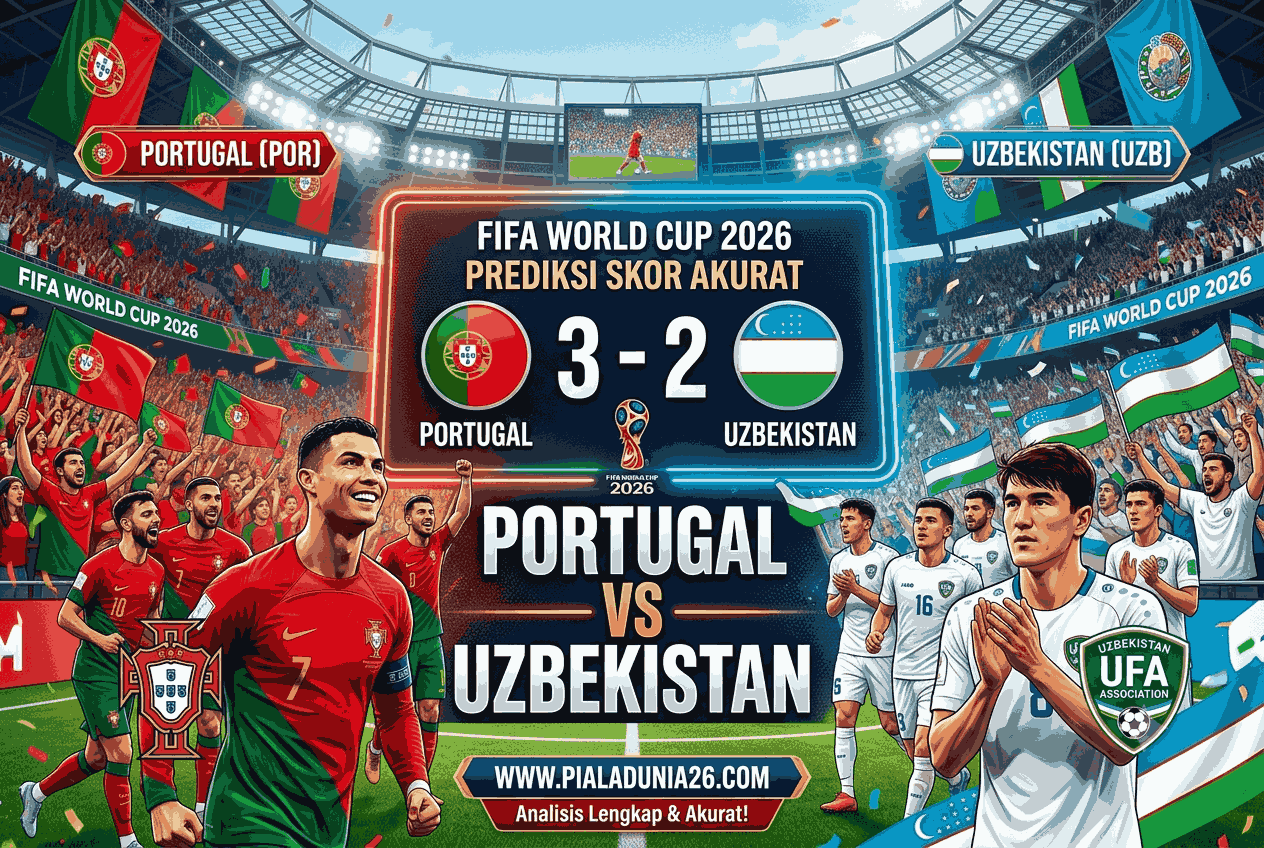 Prediksi Skor Portugal vs Uzbekistan FIFA World Cup 2026 Akurat
