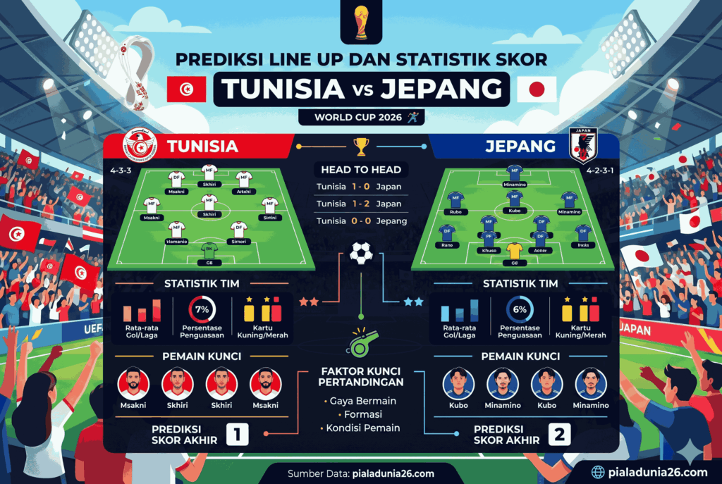 Prediksi Skor Tunisia vs Jepang World Cup 2026 Paling Akurat