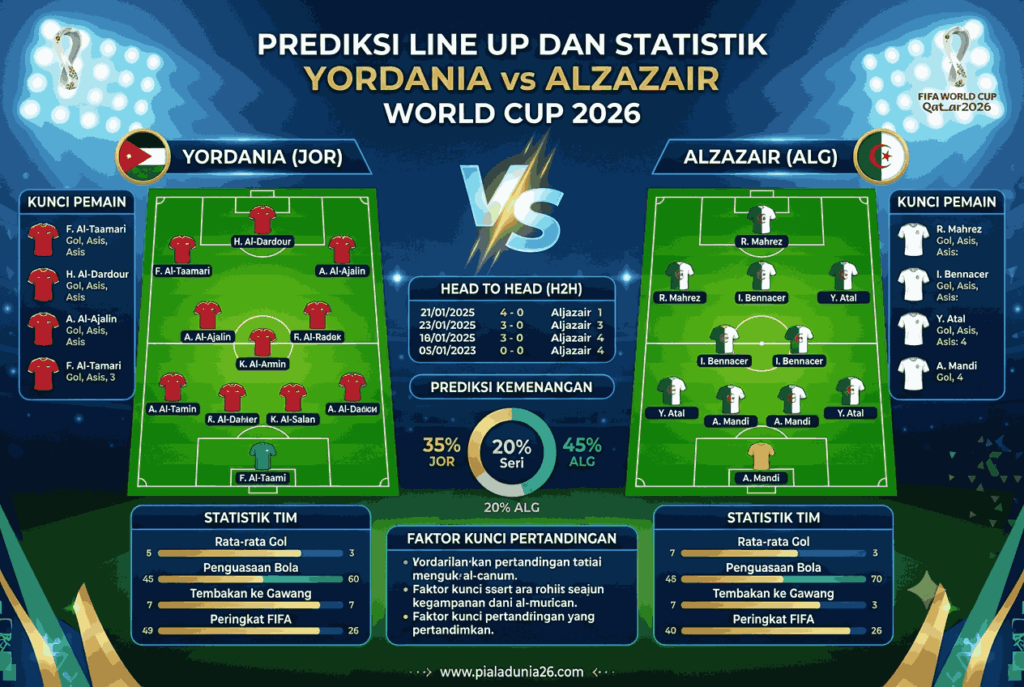 Prediksi Yordania vs Aljazair World Cup 2026, Duel Sarat Gengsi