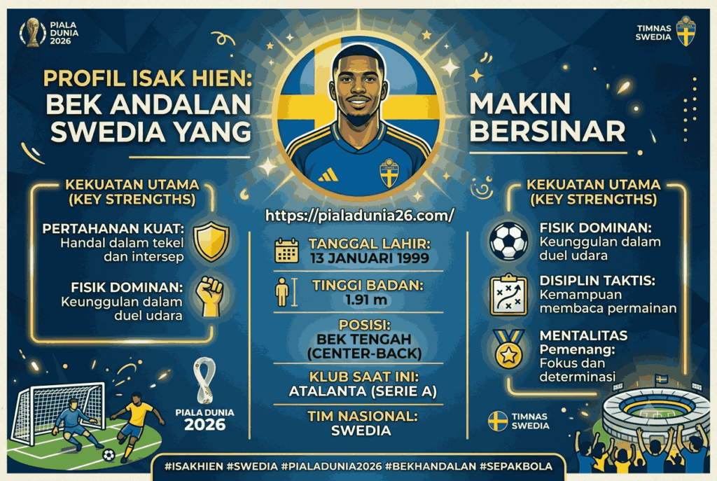 Profil Isak Hien: Bek Andalan Swedia yang Makin Bersinar