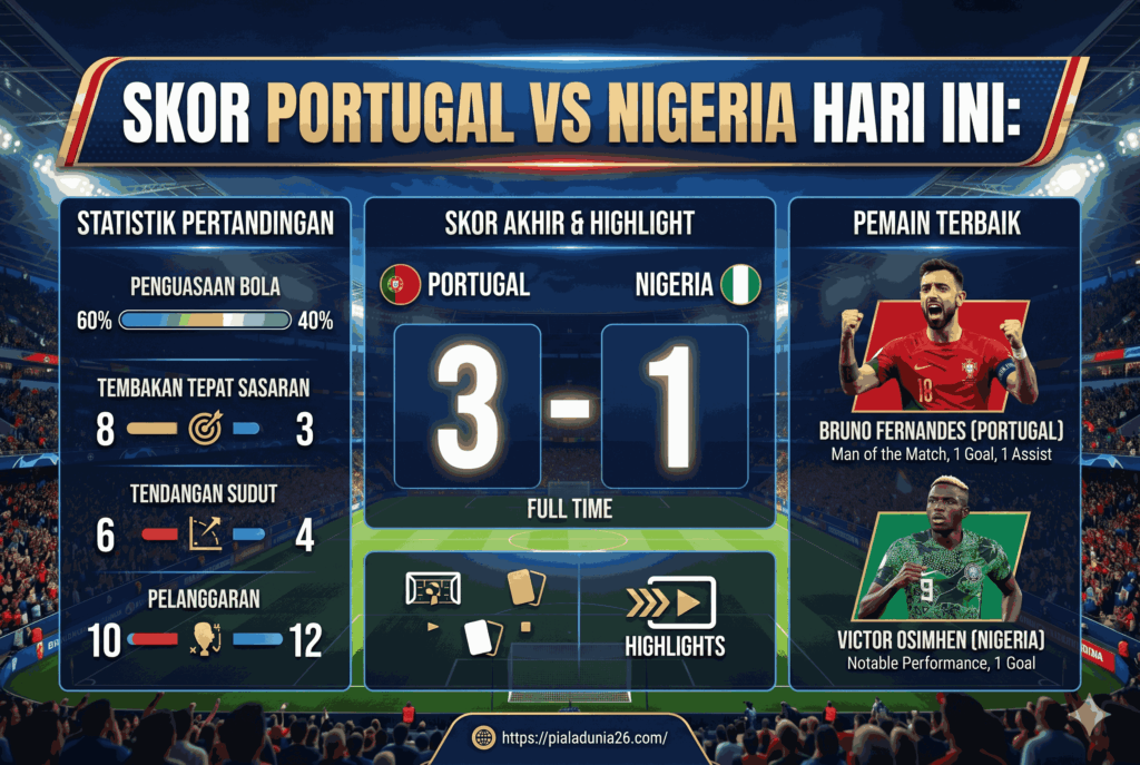 Skor Portugal vs Nigeria Hari Ini: Highlight, Statistik, dan Pemain Terbaik