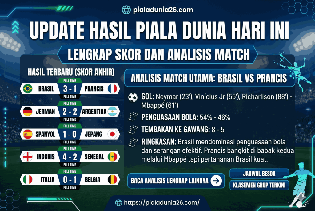 Update Hasil Piala Dunia Hari Ini Lengkap Skor dan Analisis Match