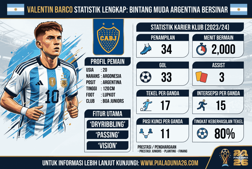 Valentin Barco Statistik Lengkap: Bintang Muda Argentina Bersinar