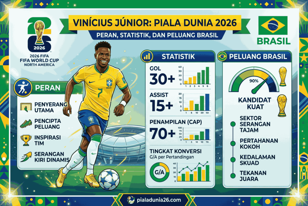 Vinícius Júnior Piala Dunia 2026: Peran, Statistik, dan Peluang Brasil