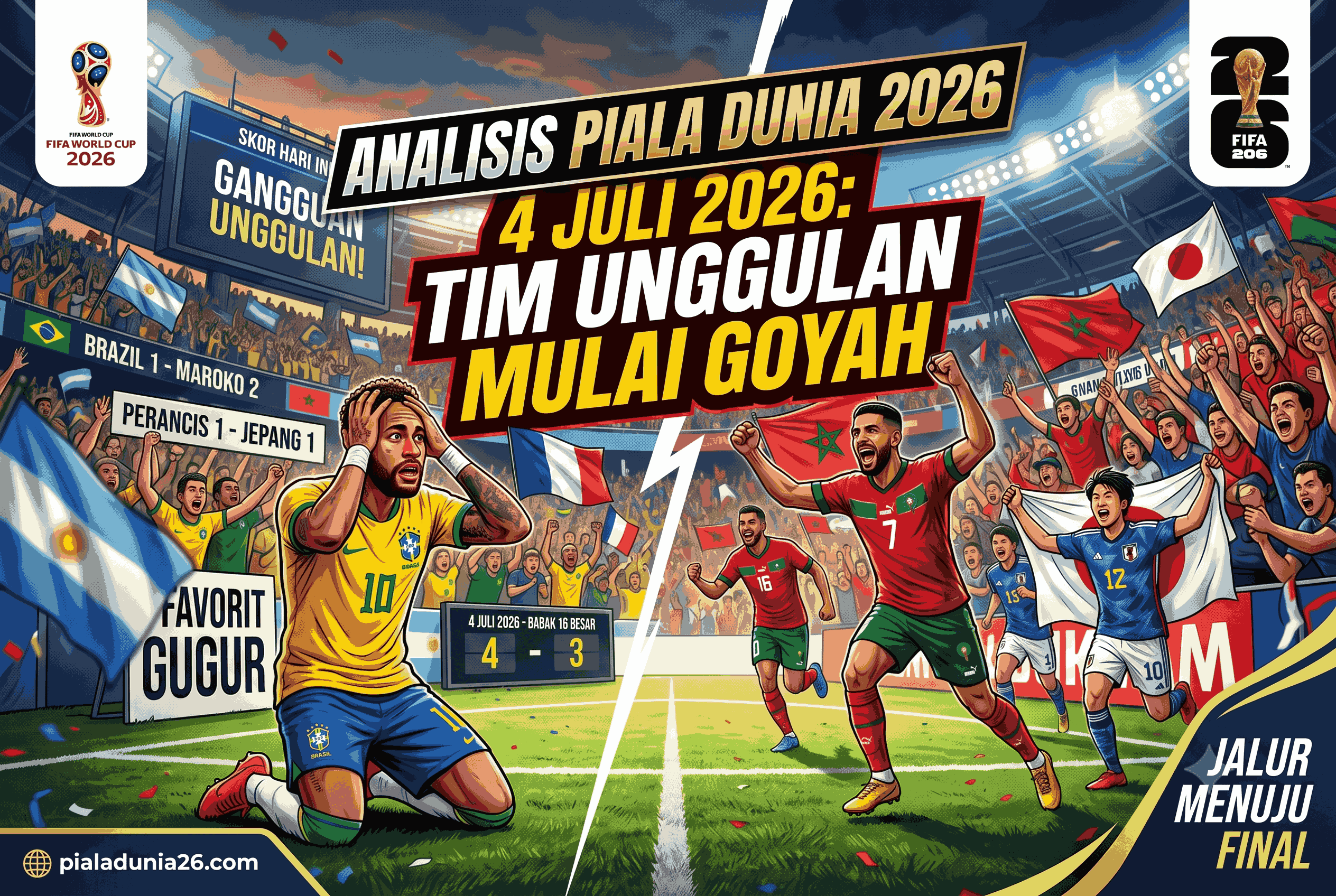 Analisis Piala Dunia 2026 4 Juli 2026: Tim Unggulan Mulai Goyah