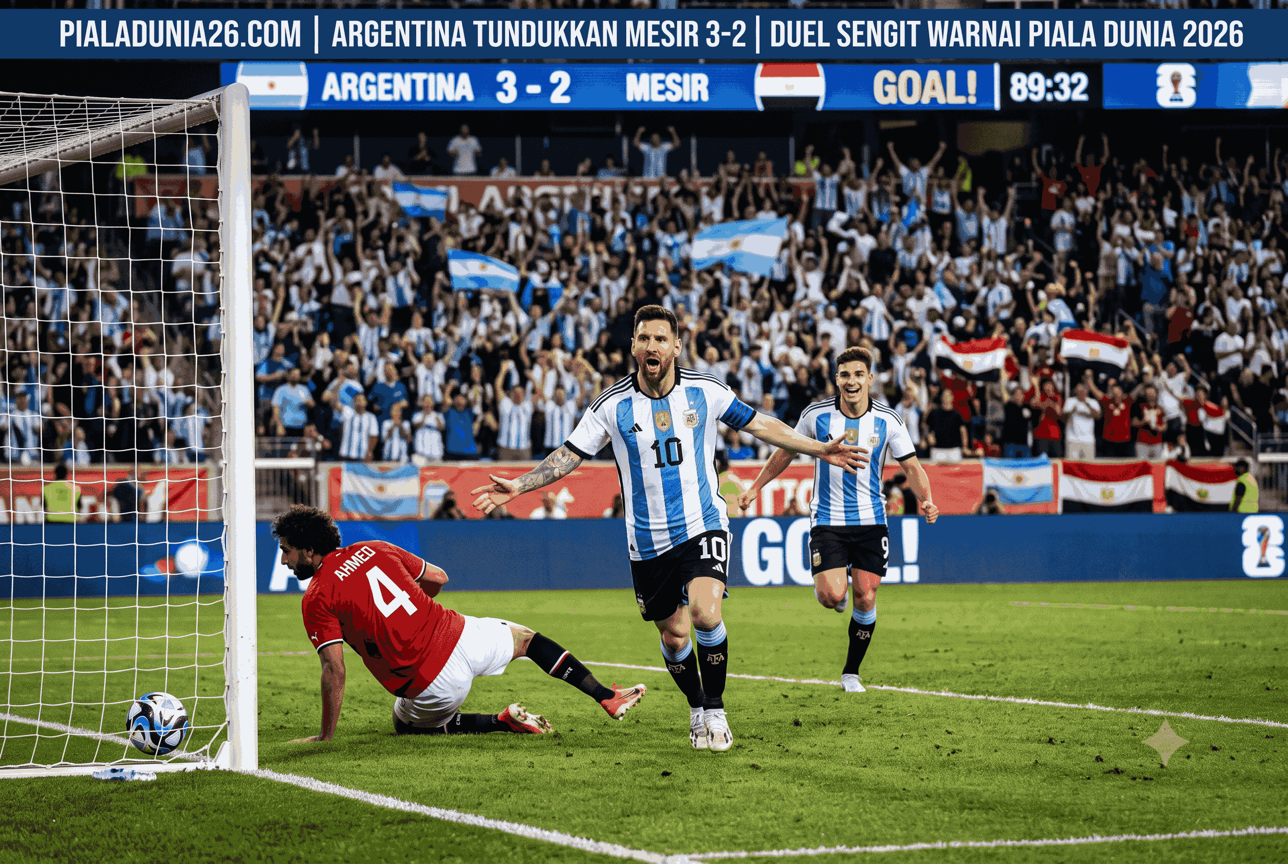 Argentina Tundukkan Mesir 3-2, Duel Sengit Warnai Piala Dunia 2026
