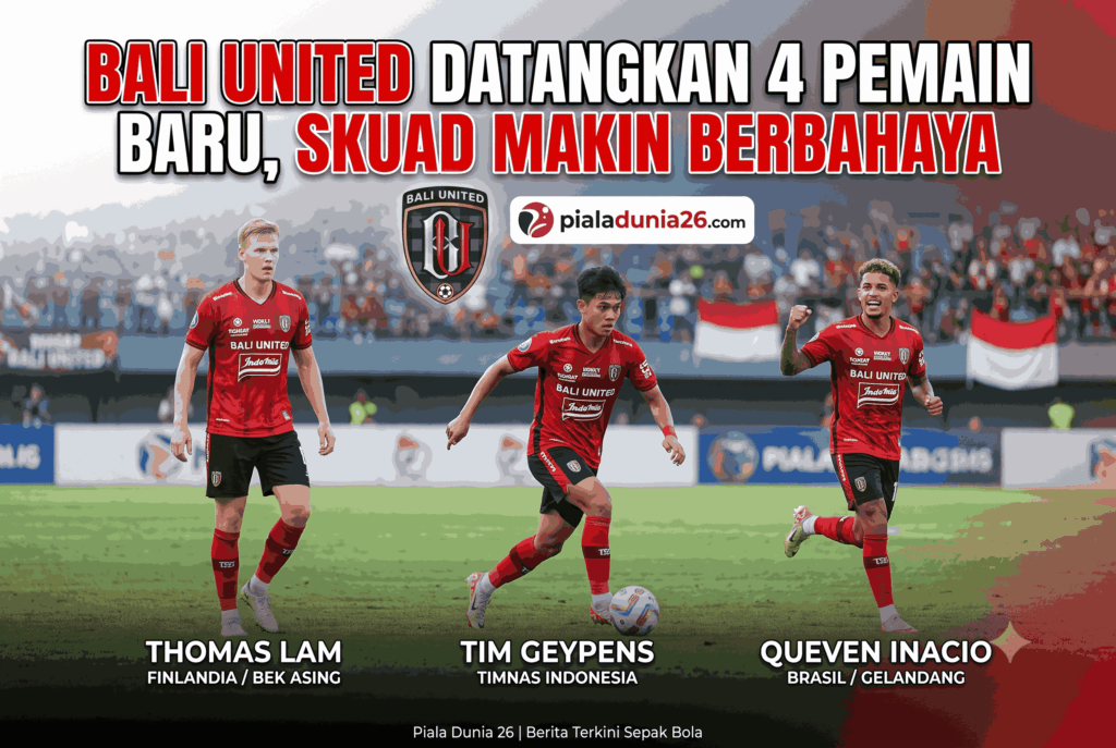 Bali United Datangkan 4 Pemain Baru, Skuad Makin Berbahaya