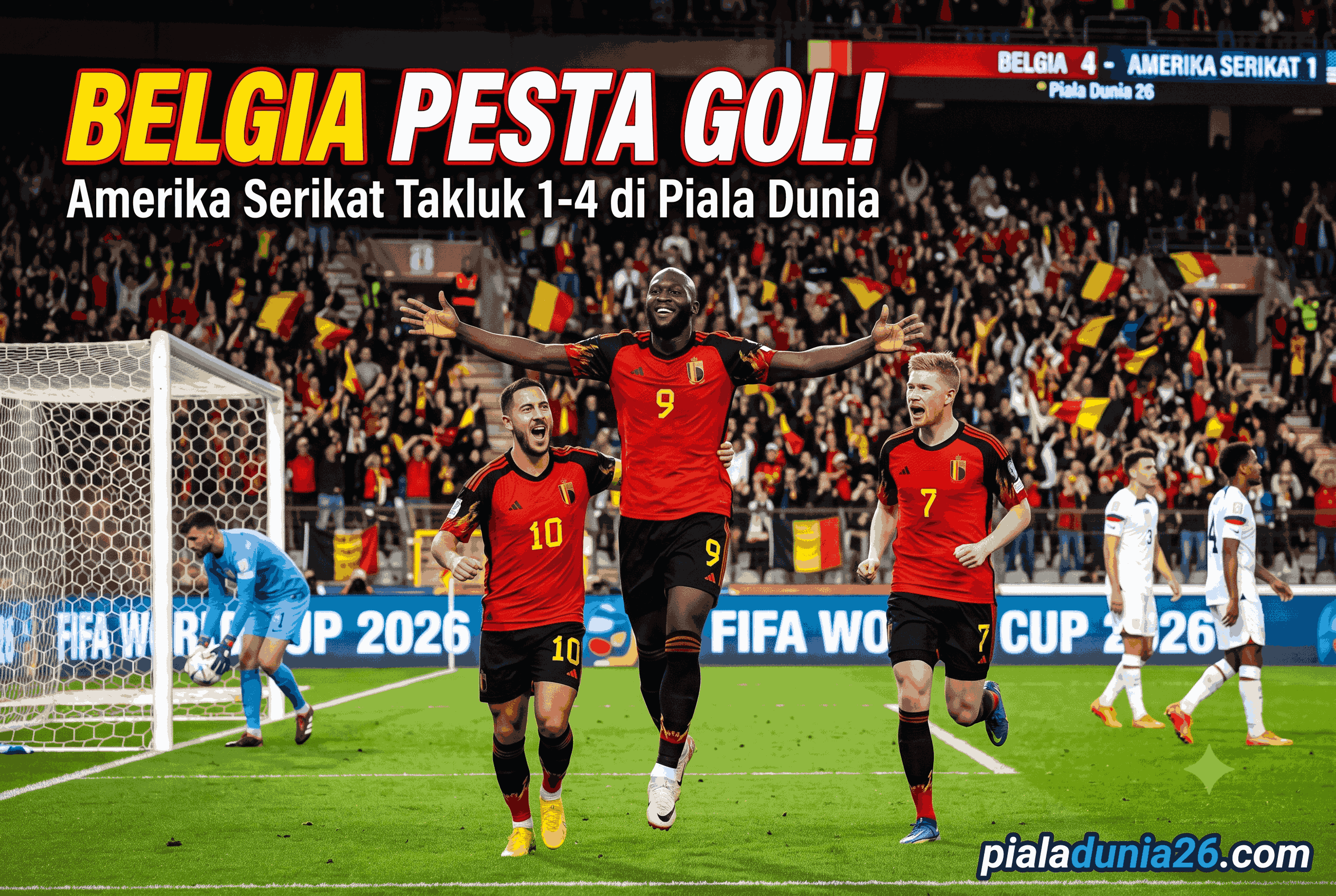 Belgia Pesta Gol! Amerika Serikat Takluk 1-4 di Piala Dunia