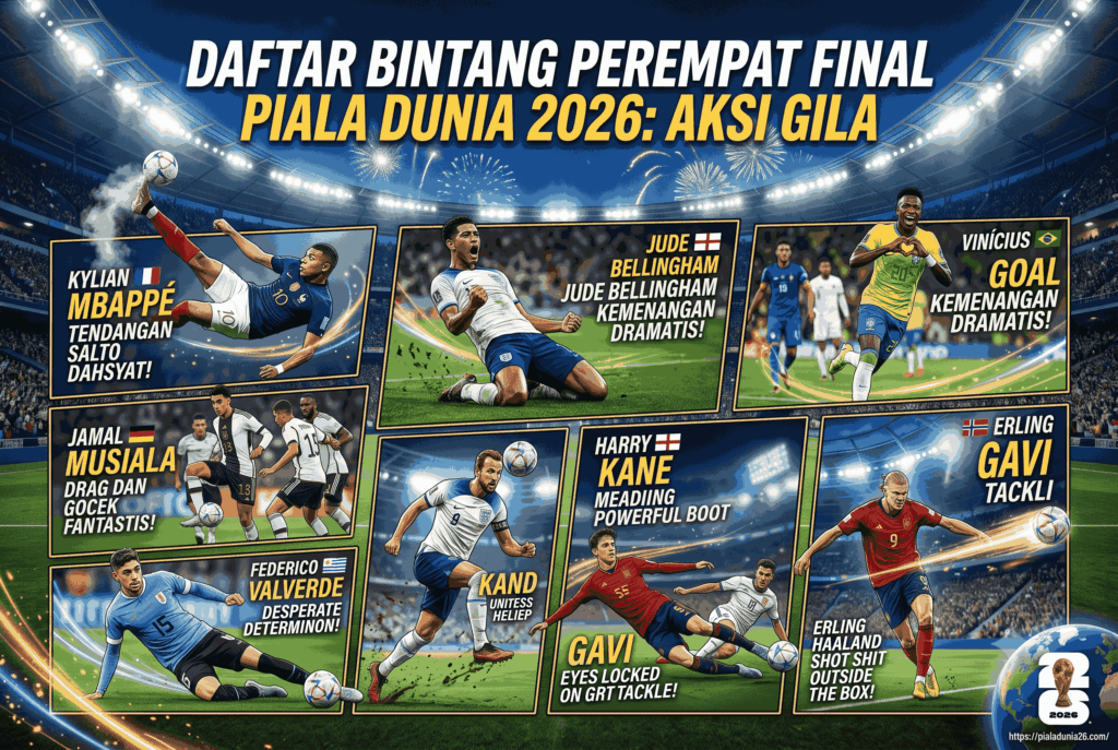 Daftar Bintang Perempat Final Piala Dunia 2026 dengan Aksi Gila
