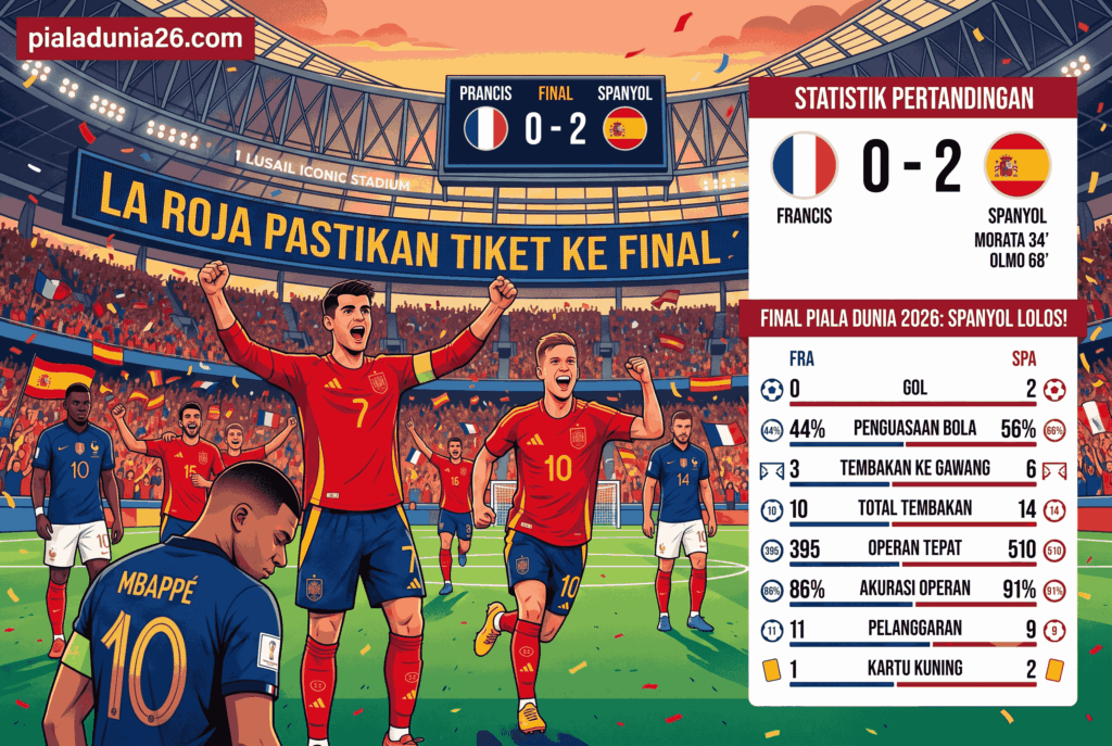Hasil Prancis vs Spanyol 0-2: La Roja Pastikan Tiket ke Final