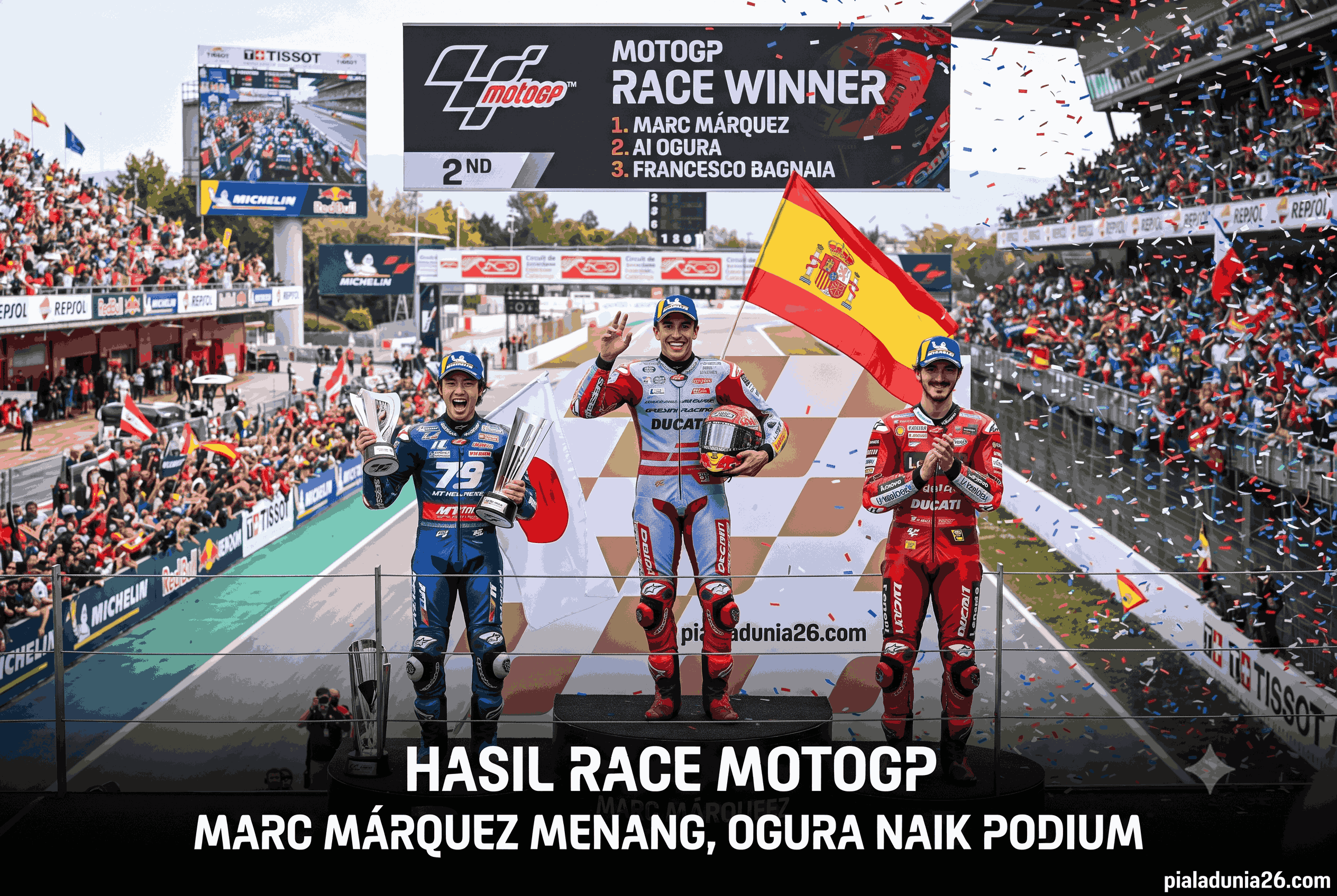 Hasil Race MotoGP: Marc Márquez Menang, Ogura Naik Podium