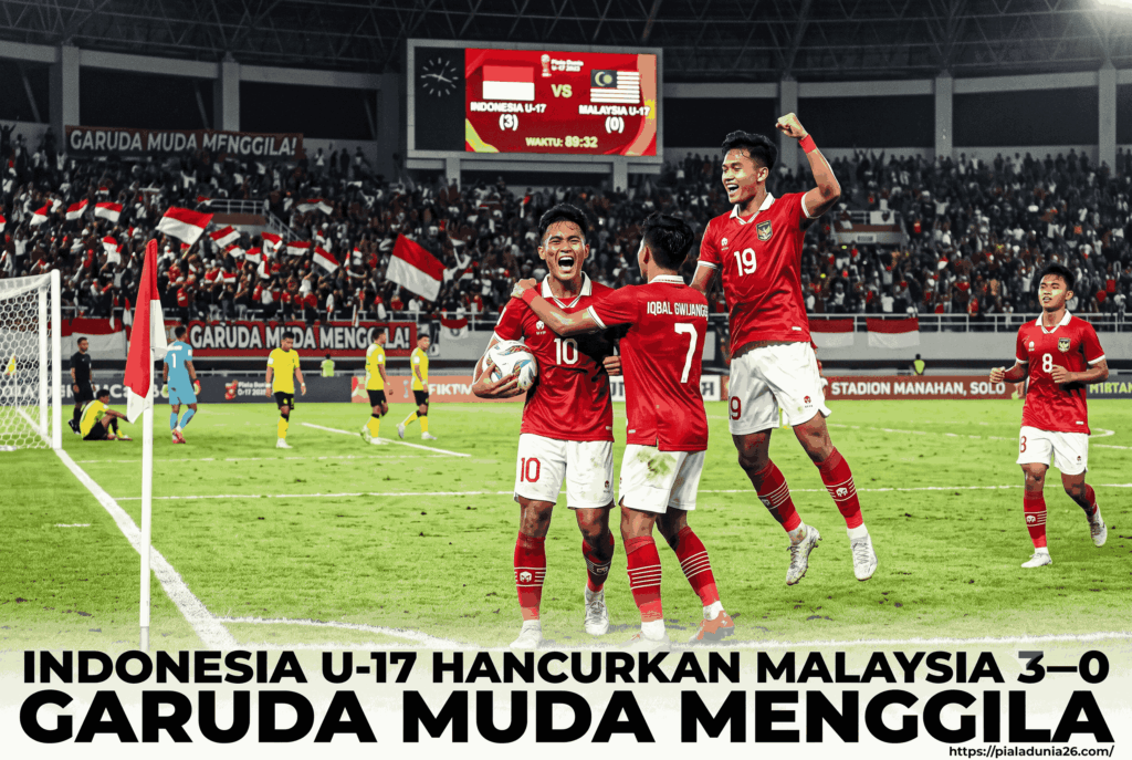 Indonesia U-17 Hancurkan Malaysia 3-0, Garuda Muda Menggila