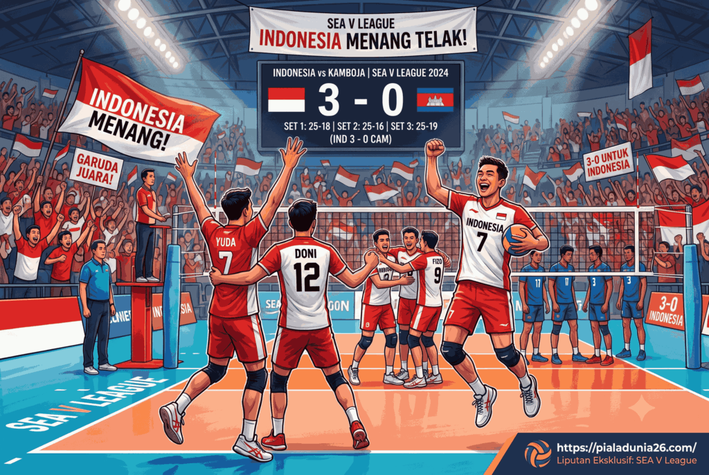 Indonesia vs Kamboja SEA V League: Garuda Menang Telak 3-0