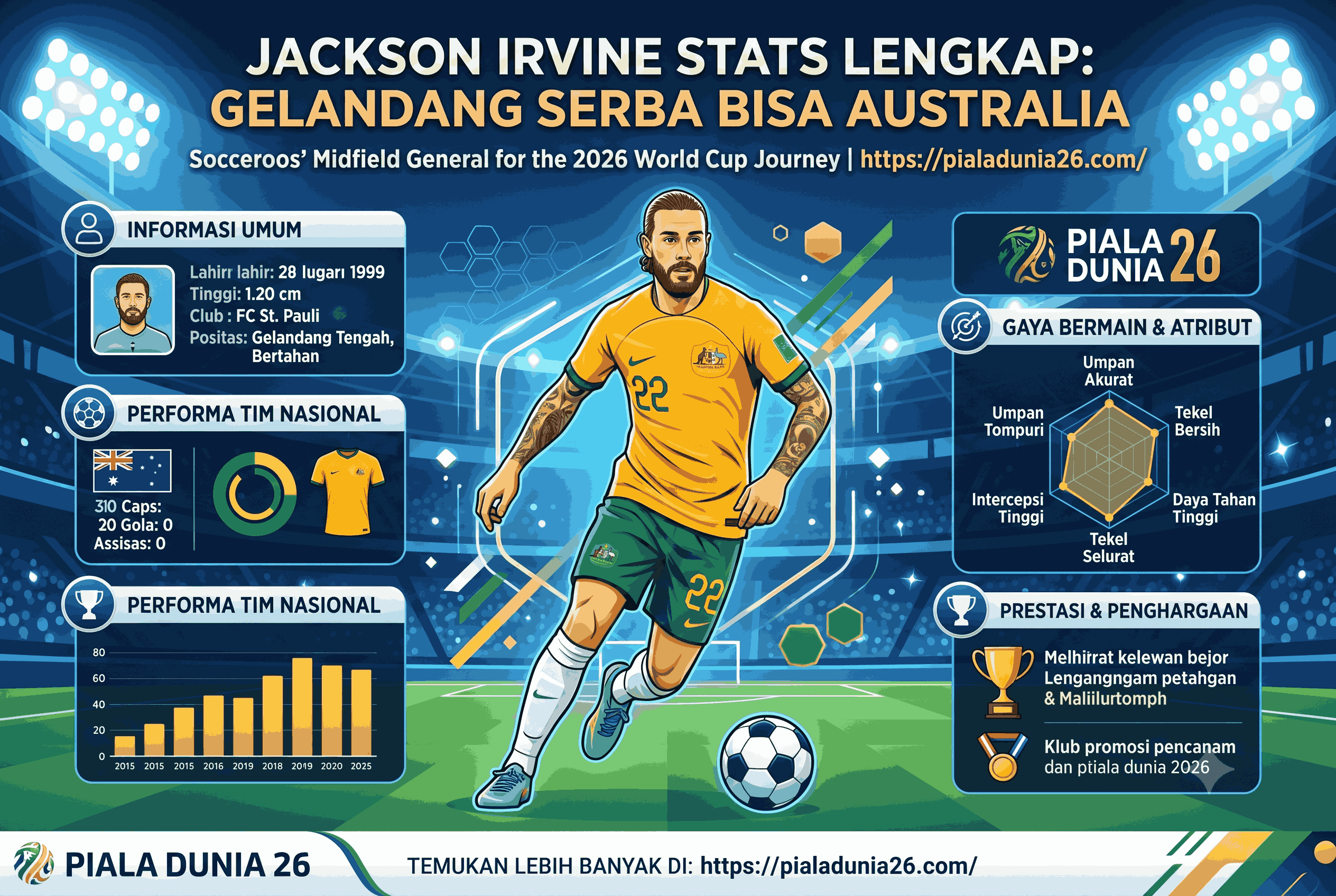 Jackson Irvine Stats Lengkap: Gelandang Serba Bisa Australia