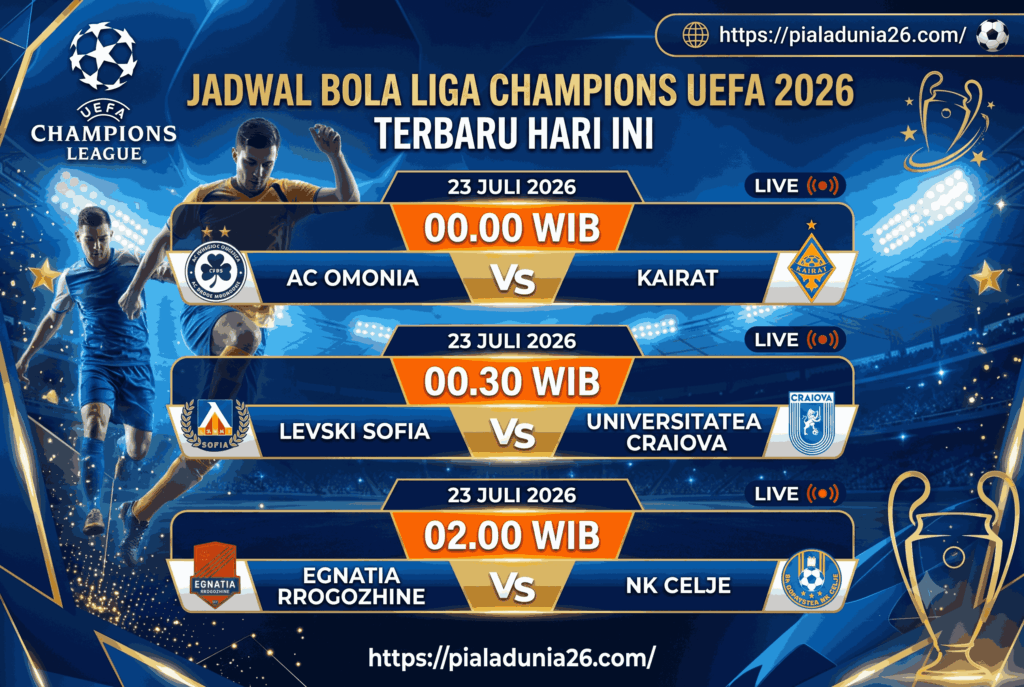 Jadwal Bola Liga Champions UEFA 2026 Terbaru Hari Ini