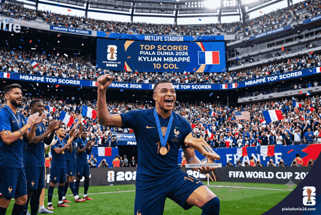 Kylian Mbappe Jadi Top Skor Piala Dunia 2026, Cetak 10 Gol