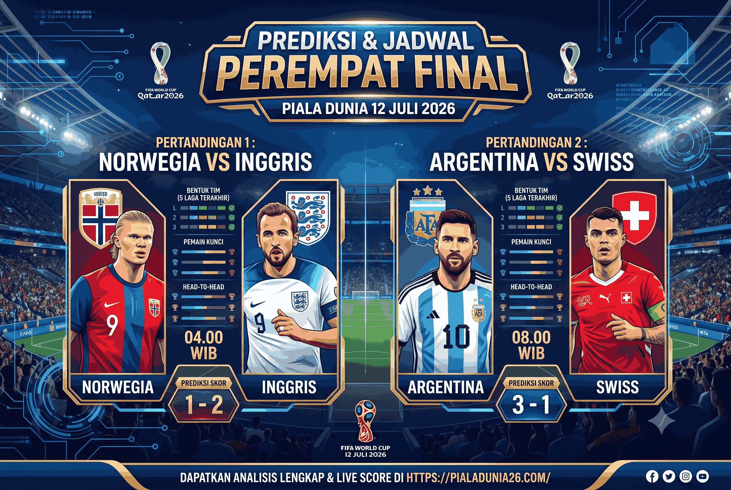 Prediksi & Jadwal Perempat Final Piala Dunia 12 Juli 2026