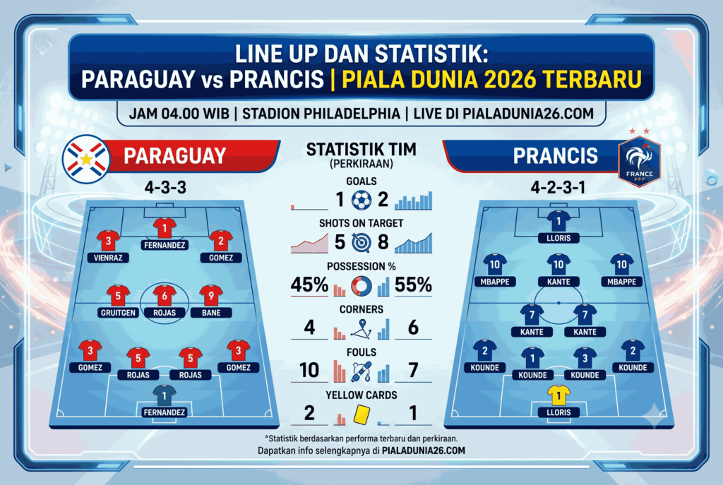 Prediksi Skor Paraguay vs Prancis Piala Dunia 2026 Terbaru