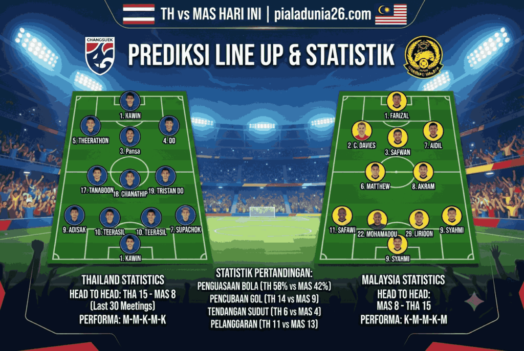 Prediksi Thailand vs Malaysia Hari Ini, Head to Head dan Skor Akhir