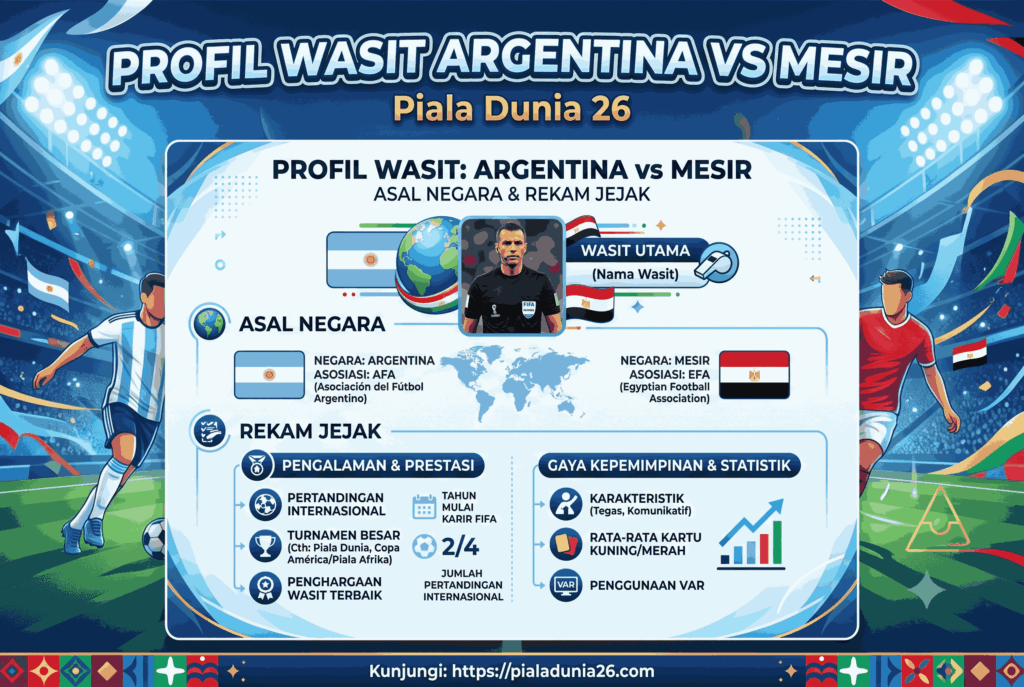 Profil Wasit Argentina vs Mesir: Asal Negara dan Rekam Jejaknya