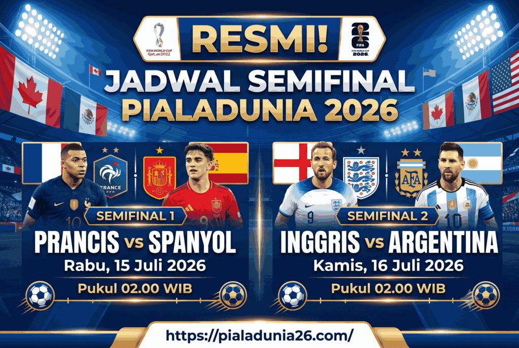 Resmi! Jadwal Semifinal Piala Dunia 2026 Lengkap dan Jam Tayang WIB