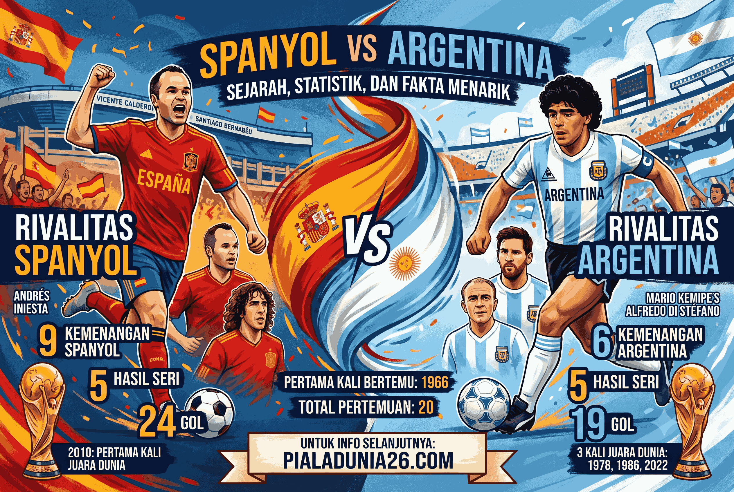 Rivalitas Spanyol vs Argentina: Sejarah, Statistik, dan Fakta Menarik