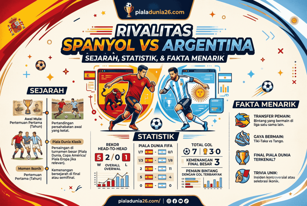 Rivalitas Spanyol vs Argentina: Sejarah, Statistik, dan Fakta Menarik