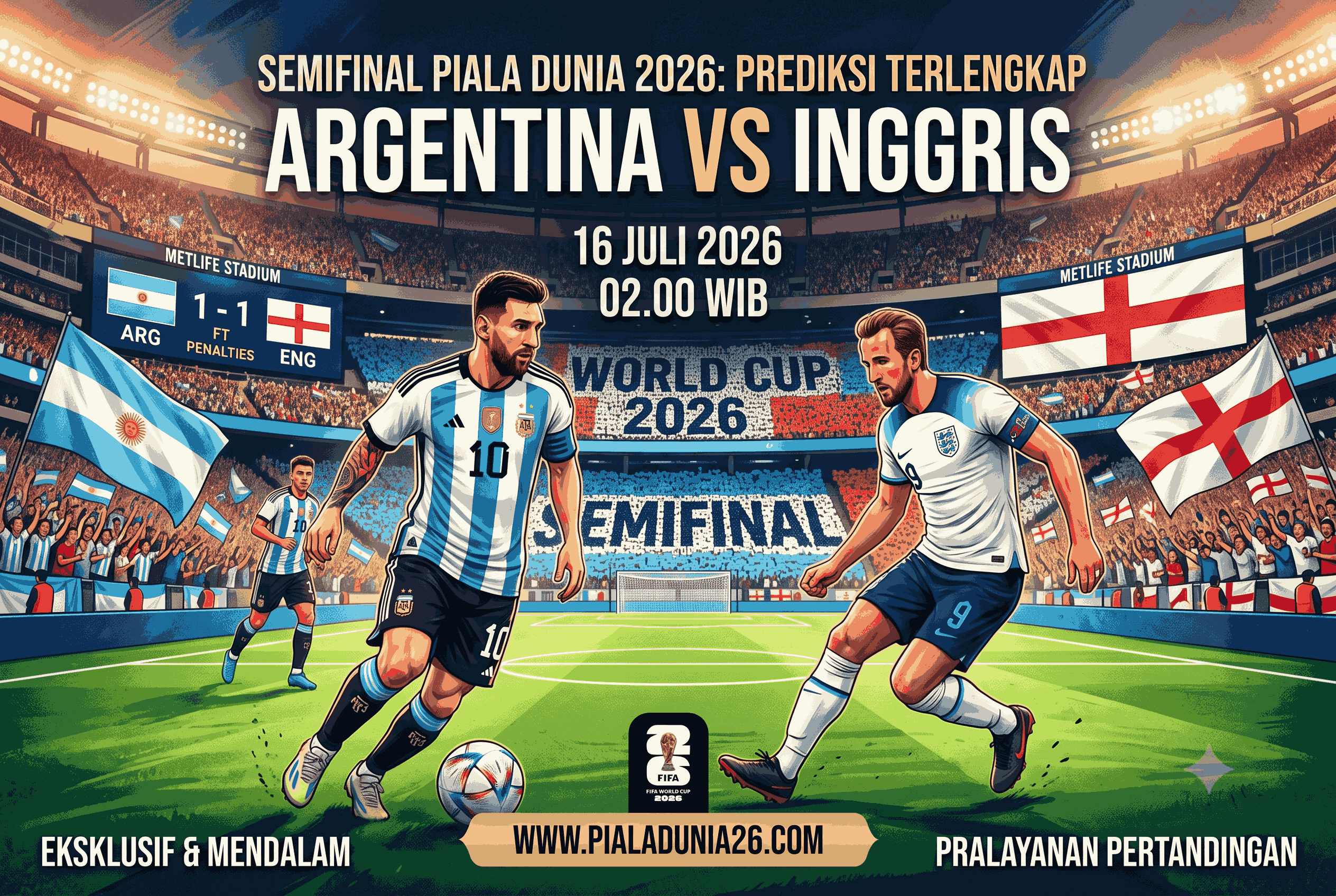 Semifinal Piala Dunia 2026: Prediksi Argentina vs Inggris Terlengkap