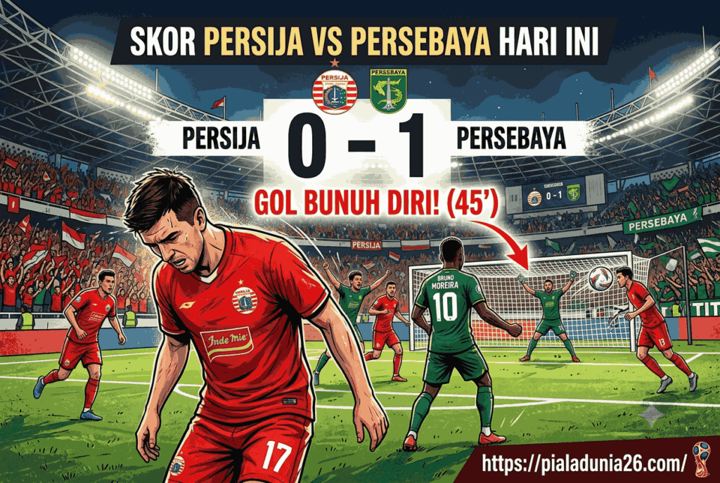 Skor Persija vs Persebaya Hari Ini 0-1, Gol Bunuh Diri!
