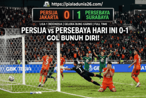 Skor Persija vs Persebaya Hari Ini 0-1, Gol Bunuh Diri!
