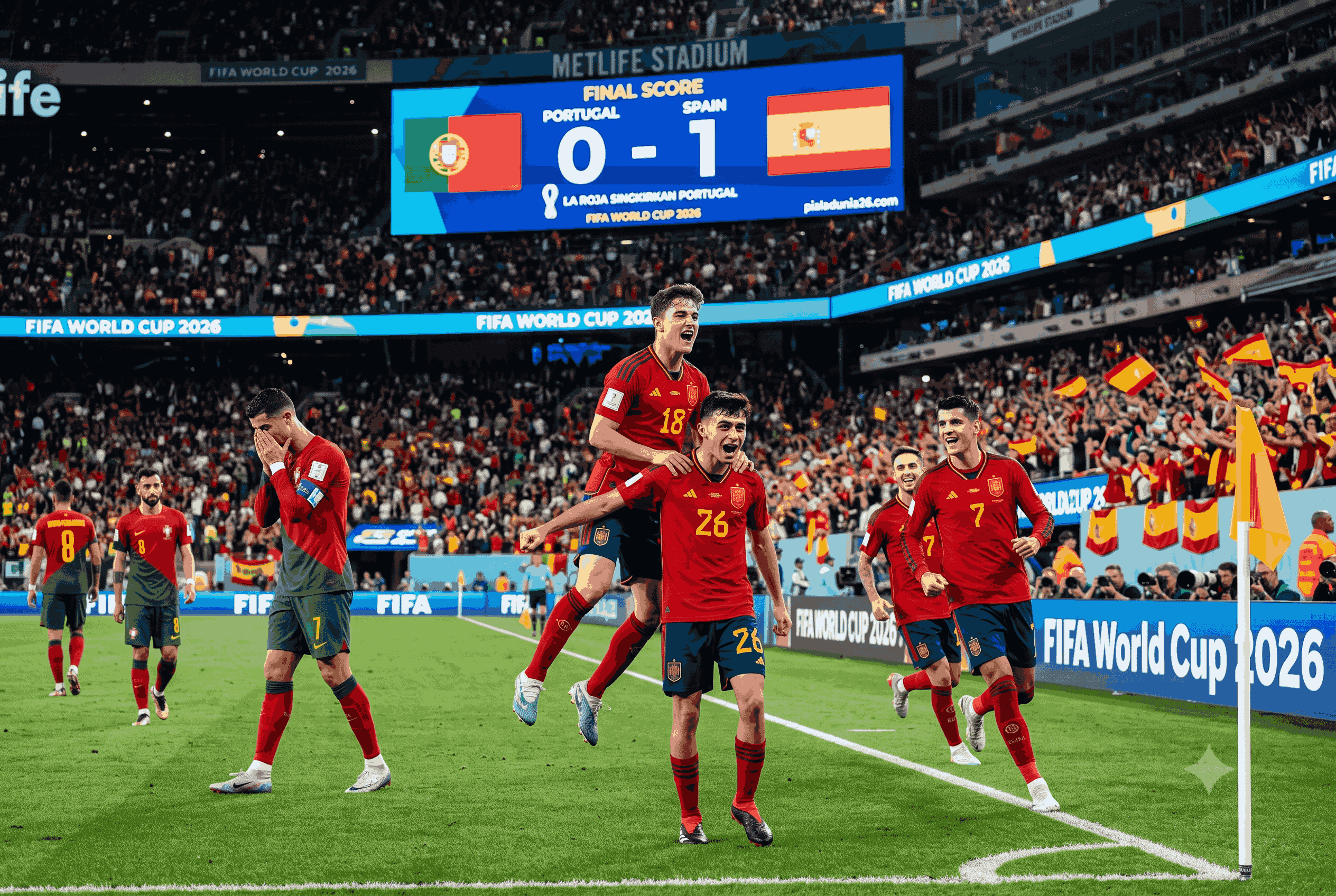 Skor Portugal vs Spanyol 2026 Resmi, La Roja Singkirkan Portugal