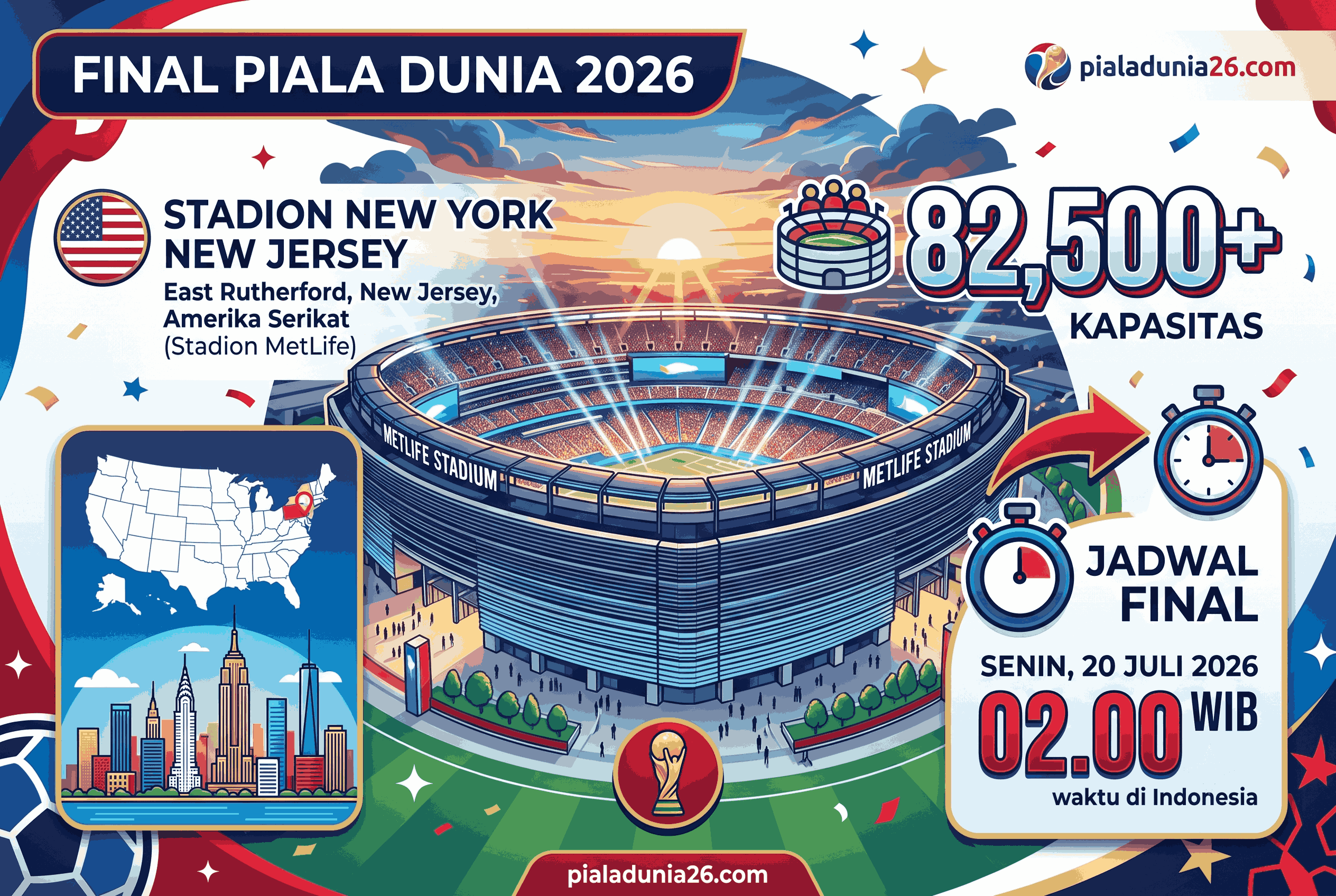 Stadion Final Piala Dunia 2026: Lokasi, Kapasitas, dan Jadwal Final