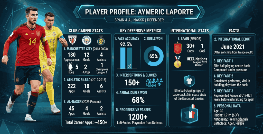 Statistik Aymeric Laporte Musim Terbaru, Data dan Fakta Menarik