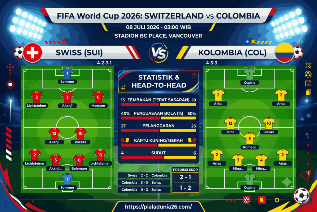 Swiss vs Kolombia 2026: Duel Ketat & Prediksi Akurat