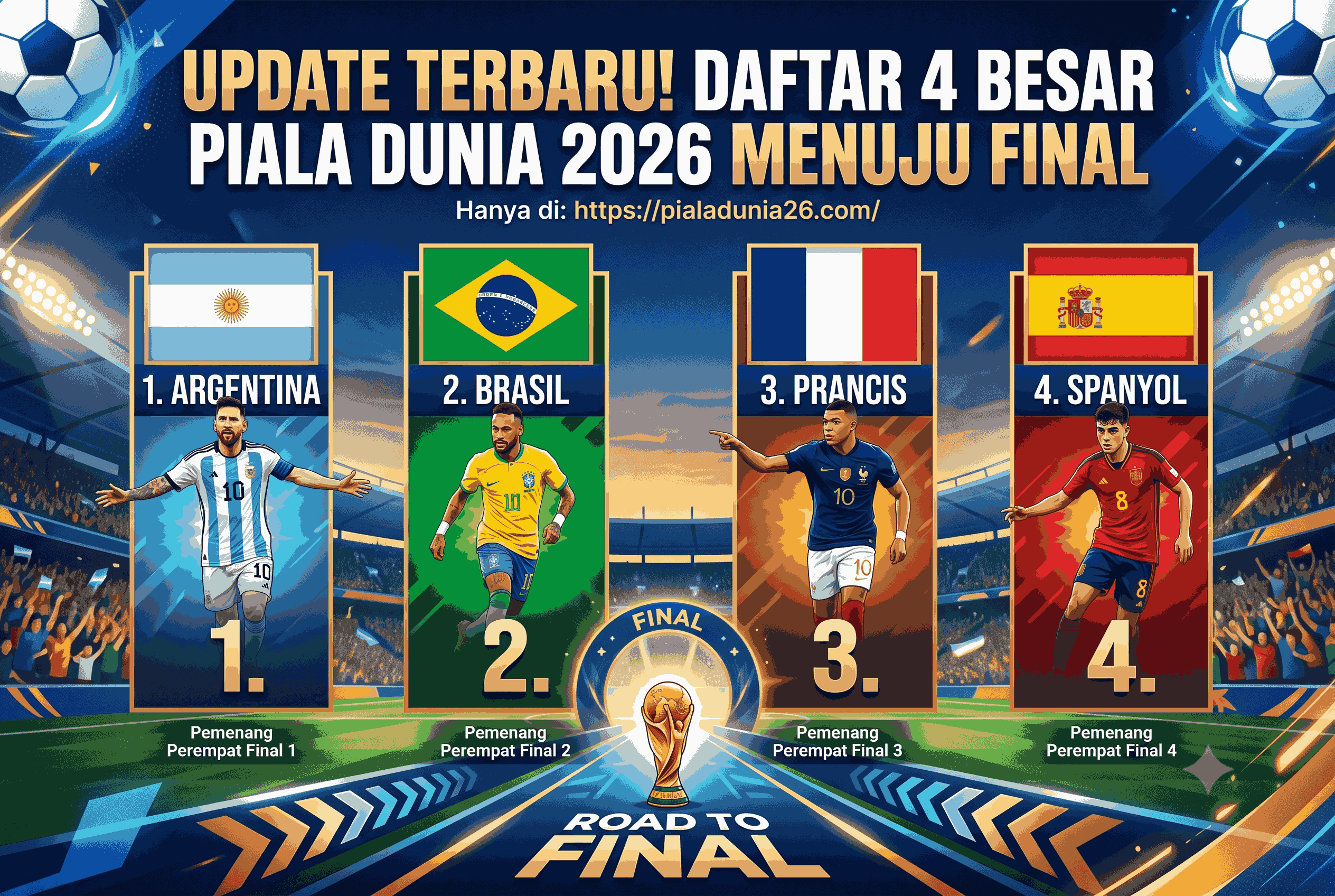 Update Terbaru! Daftar 4 Besar Piala Dunia 2026 Menuju Final