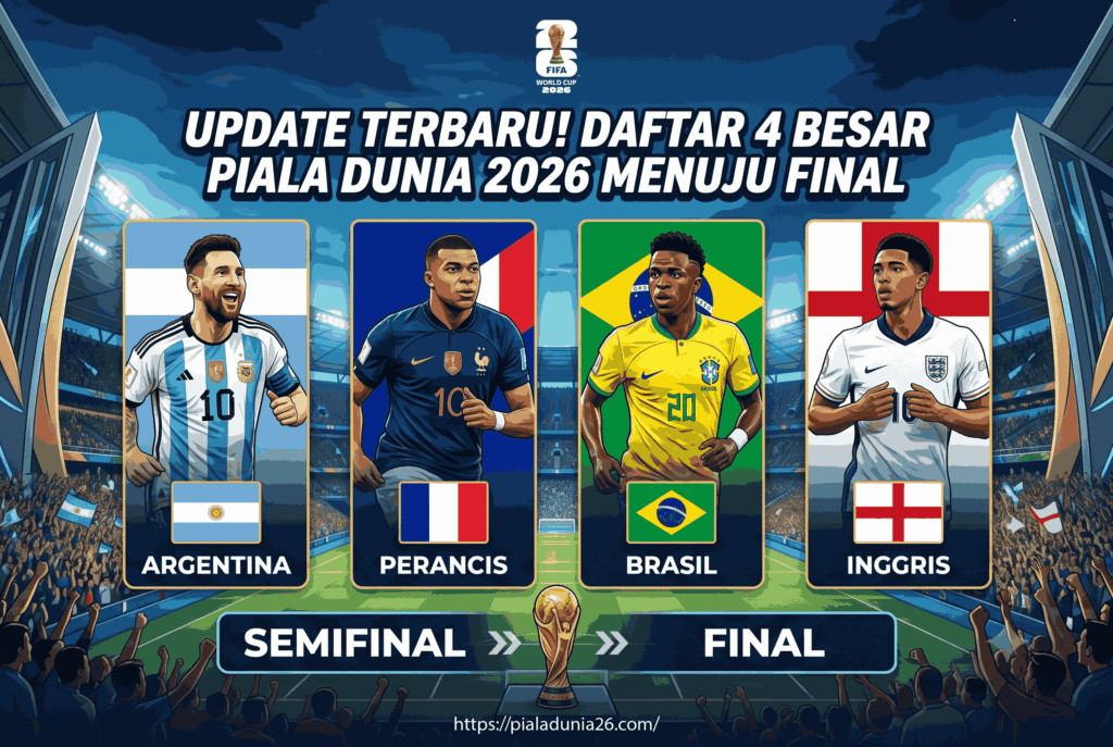Update Terbaru! Daftar 4 Besar Piala Dunia 2026 Menuju Final