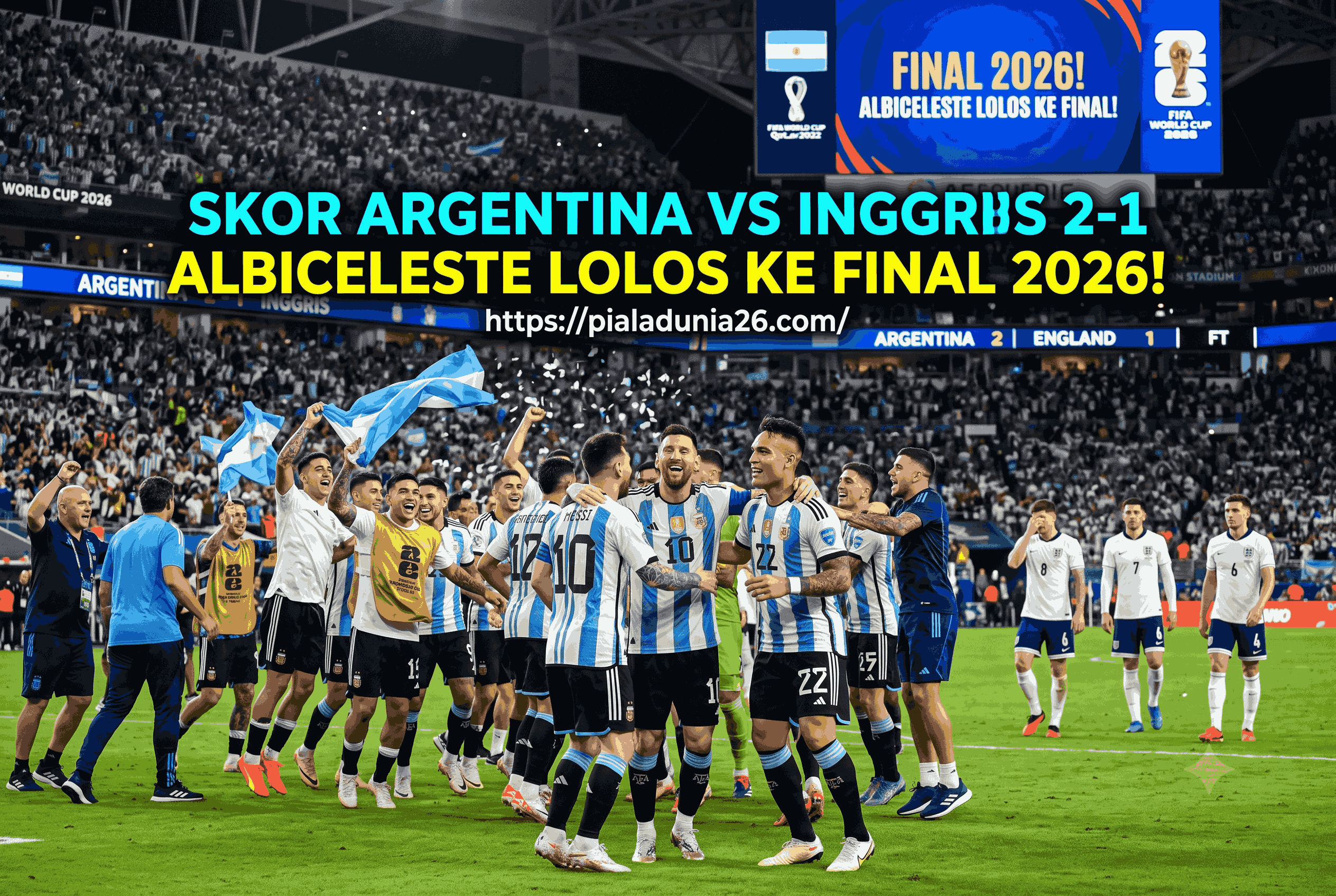 Skor Argentina vs Inggris 2-1, Albiceleste Lolos ke Final 2026